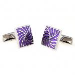 Purple with Silver High Noon Swirl Cufflinks1.jpg